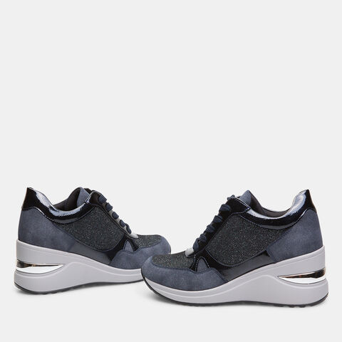 Sneakers de mujer con suela de plataforma, Azul Sneakers de mujer con suela de plataforma, Azul